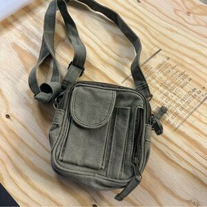 Canvas Tactical Crossbody Bag in Olive Green — Utility / Travel / EDC